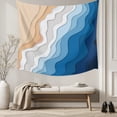 thumbnail image 5 of Blue Geometric Beach Tapestry for Bedroom Wall Hanging Tapestry, Ombre Waves Moire Abstract Art Ceiling Backdrop Tapestries Poster Blanket Wall Decor for Teens Room Living Room Dorm 59" x 90", 5 of 8