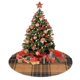 thumbnail image 4 of Falda para árbol de Navidad escocesa a cuadros escoceses en color negro y beige, suave y divertida, decoración navideña de granja con cuello para árbol de Navidad de 48", 4 of 4