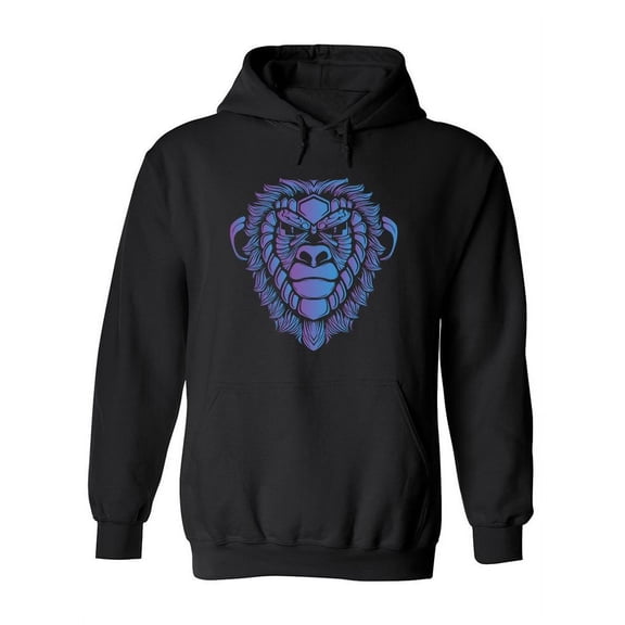 Blue Primate Head Hoodie Women -Image by Shutterstock, Female XX-Large