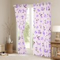 thumbnail image 3 of Homewish Purple Bowknot Floral Black Out Curtains,Country Floral Curtains Pack of 2 (42x63 Each),Lovely Bow Knot Bedroom Curtains For Men Women,Breathable Home Decor, 3 of 6