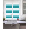thumbnail image 2 of Window Privacy Film, Turquoise Farmhouse Striped Sun Blocking Window Tint Film Heat Control One Way Blackout Window Film, Modern Geometric Lines Simple Stripes Non Adhesive Static Cling 17.7x39.3 In, 2 of 7