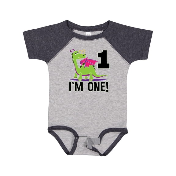 Inktastic First Birthday Girl Dragon Girls Baby Bodysuit