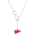 thumbnail image 1 of Delight Jewelry Acrylic 3/4" Red Megaphone Silver tone Elegant Infinity Lariat Necklace, 1 of 4