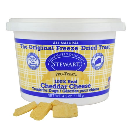 Stewart Freeze Dried Reduced Fat Cheddar Cheese Dog Treats, 4.2 oz. Resealable