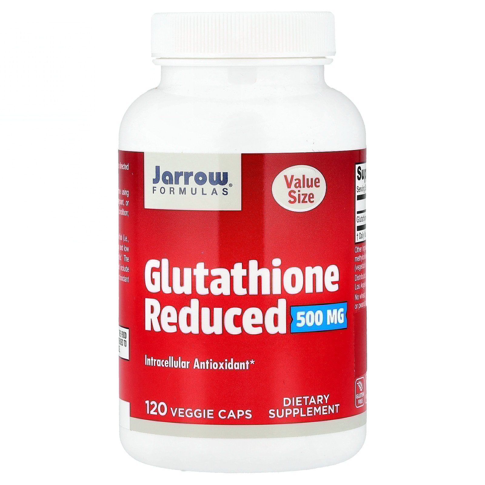 Jarrow Formulas Glutathione Reduced, 500 mg, 120 Veggie Caps