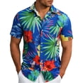 thumbnail image 2 of Hawaiian Shirt for Men Summer Short Sleeve Relaxed Fit Button Down Lapel Collar Tropical Beach Shirts Vacation Outfits, 2 of 5