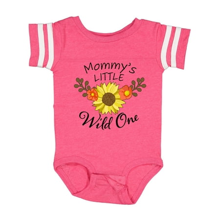 

Inktastic Mommy s Little Wild 1 with Beautiful Sunflower Gift Baby Boy or Baby Girl Bodysuit