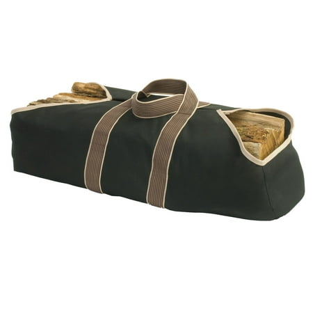 Pleasant Hearth Canvas Firewood Log Outdoor Tote with Handles