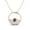 Rose Plated Silver, variant on 4mm Round Blue Sapphire Gemstone Open Circle Wave Necklace 925 Sterling Silver Swirl Chain Necklace For Women