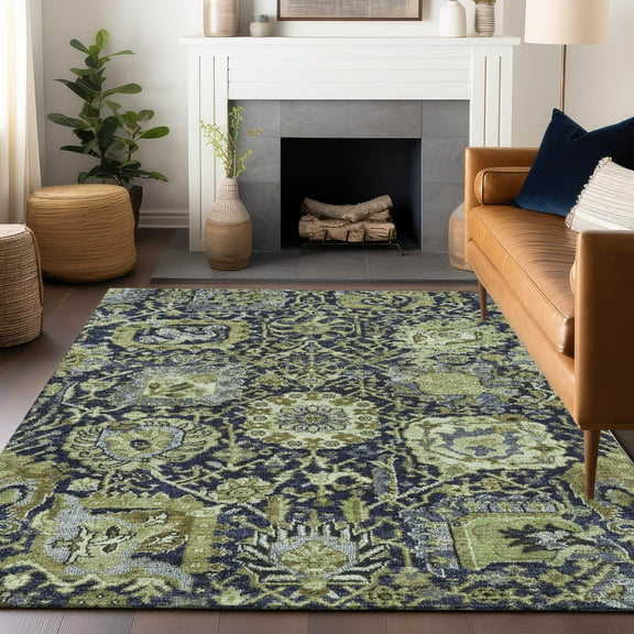Addison Rugs Chantille Indoor/Outdoor Transitional Damask Fern Washable Rectangle Rug, 10' x 14'