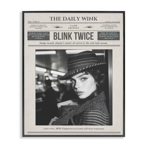 The Daily Wink Magazine Black Framed Giclee Art, design by A Barefoot Stylist