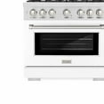 thumbnail image 2 of ZLINE 36 in. 5.2 cu. ft. Dual Fuel Range with 6 Burner Gas Cooktop and Electric Convection Oven in DuraSnow Stainless Steel with White Matte Door (HDRS-WM-36), 2 of 2