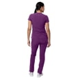 thumbnail image 2 of Adar Addition Go-Basic Scrub Set For Women - Slim V-Neck Scrub Top & Skinny Cargo Scrub Pants - A9200 - Eggplant - 2X, 2 of 7
