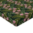 thumbnail image 4 of Ambesonne Exotic Fitted Sheet, Tropical Jungle Art Flowers, California King, Soft Pink and Reseda Green, 4 of 5