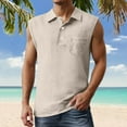 thumbnail image 2 of oqasdz Men T Shirts Tanks Big and Tall Shirts Sleeveless Muscle Gym Workout Running Beach Summer Vintage Button Up Vest Tee Top, 2 of 5