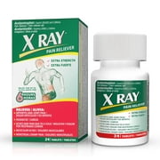 X RAY Extra Strength Pain Reliever - Acetaminophen, Aspirin (NSAID), and Caffeine - 24 Tablets