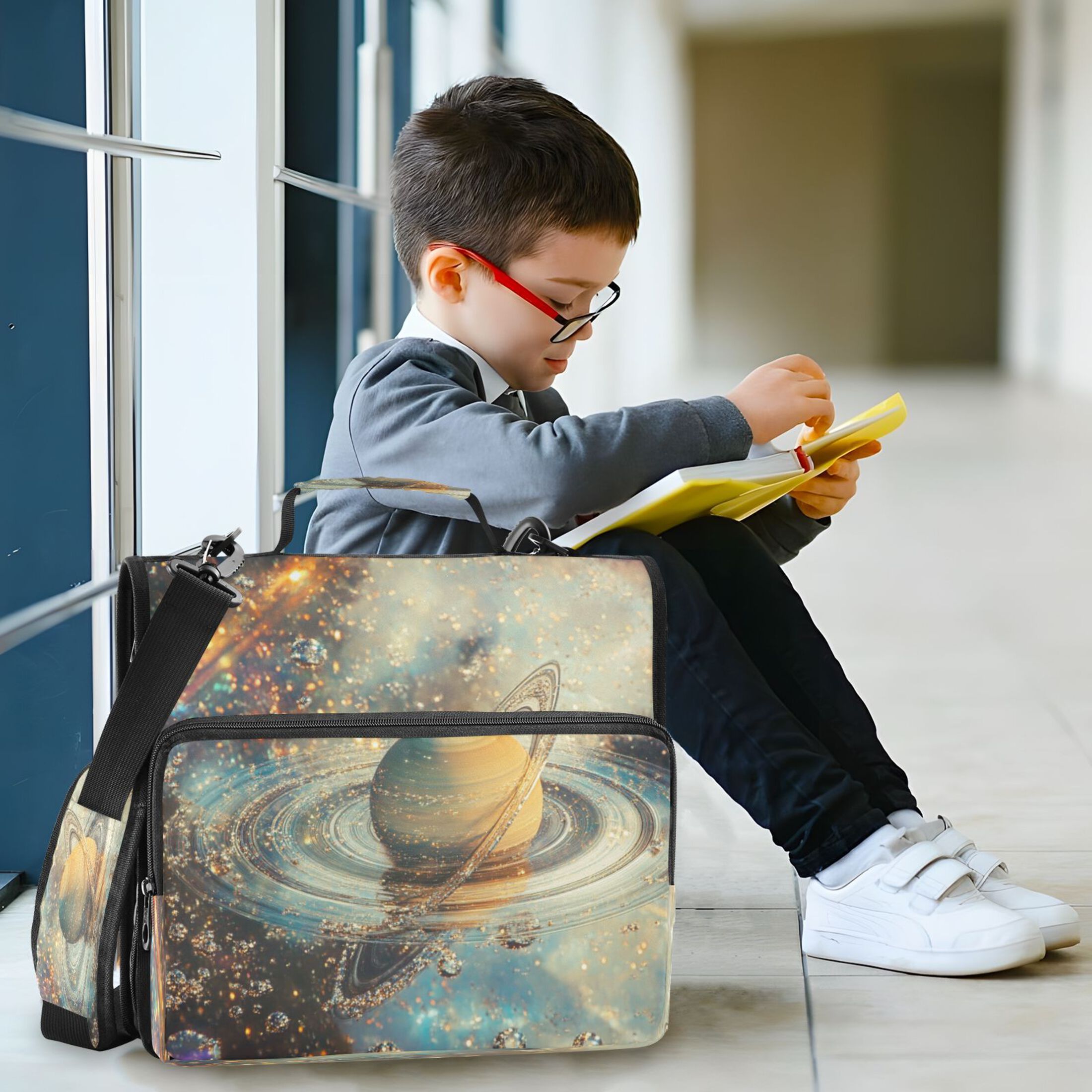 YAZAOO Zipper Binder trapper keeper Documents Organized Design Celestial Serenity Printed