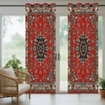 thumbnail image 4 of Red Bohemian Outdoor Curtains for Patio Waterproof,Windproof Privacy Curtains with Weighted Bottom,Boho Flower Abstract Modern Retro Art Outside Drapes for Picnic Garage Yard Cabana 54"x95" 2 Panel, 4 of 8