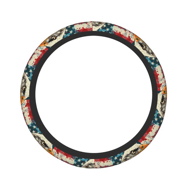Balery Retro American Eagle Fundas elásticas antideslizantes para volante, funda protectora universal para hombre y mujer, 15 pulgadas, accesorios para coche.