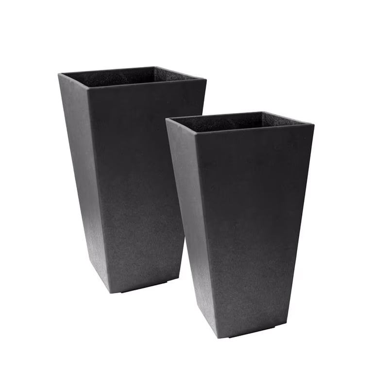Tierra Verde Sonata Self-Watering Planter, 20 in, Black, 2 Pack photo 1