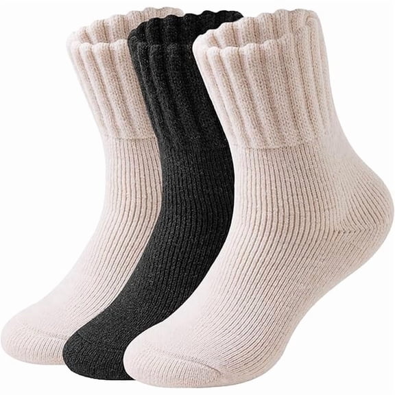 Eryueer Thermal Boot Socks for Women 3 Pairs Thick Warm Winter Crew Socks Full Cushioned - Gifts for Women, Size 5-11