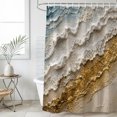 thumbnail image 4 of Summer Coastal Bathroom Shower Curtains with 12 Hooks Polyester Waterproof Shower Curtain for Stalls and Bathtubs Abstract Gradient Brown Beach Plaster Relief Decorative Bathroom Curtain 60x72 Inches, 4 of 9