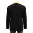 thumbnail image 4 of Men's Corduroy Blazer - Fleece-Lined Solid Color Warm Pocket Casual Suit Jacket, Black, L, 4 of 6