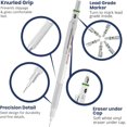 thumbnail image 3 of Chromagraph Metal Mechanical Pencil .7 mm Silver Barrel Mechanical Pencil with Built In Lead Pencil Grade Indicator, Lead Pencil Holder for Drafting, Sketching, and Drawing, 3 of 8