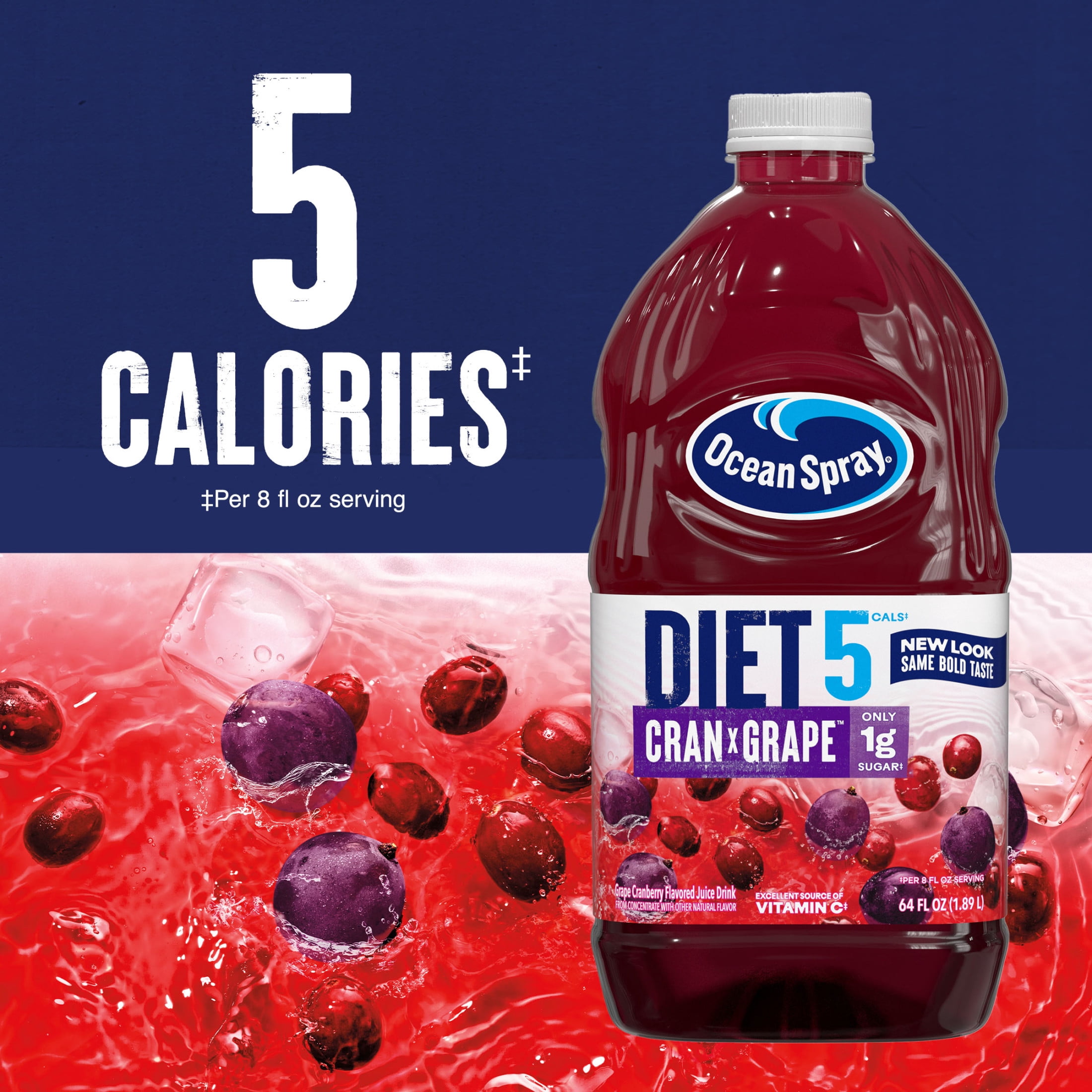 (2 pack) Ocean Spray® Diet Cran-Grape® Cranberry Grape Juice Drink, 64 fl oz Bottle