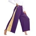 thumbnail image 7 of TiaoBug Womens Liturgical Modern Dance Performance Outfits One Shoulder Sleeveless Dress and Pants Set Purple L, 7 of 7