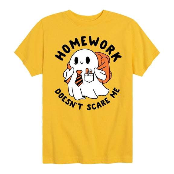 Instant Message - Homework Ghost - Toddler & Youth Short Sleeve Graphic T-Shirt
