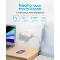 thumbnail image 2 of 2 Pack European Travel Plug Adapter, Olcorife Foldable International Power Adapter with 4 Outlets 3 USB Ports, Type C Plug Adapter for US to Europe, Italy Spain Iceland France Germany, 2 of 4