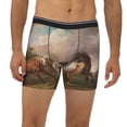 thumbnail image 2 of Salouo Three Horses Oil Painting Pattern Men's Boxer Briefs, Soft & Breathable Underwear Elastic Waistband Briefs for Men,1-Pack, 2 of 7