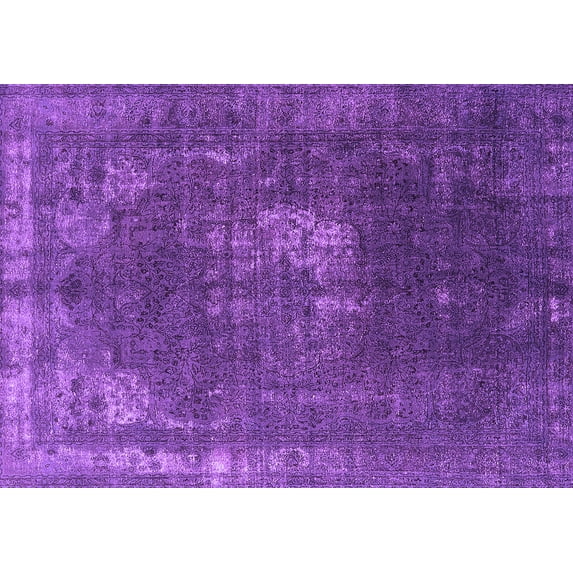 Ahgly Company Indoor Rectangle Oriental Purple Industrial Area Rugs, 3' x 5'
