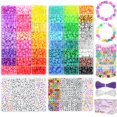 thumbnail image 1 of Kit para hacer pulseras Gionlion, 4200 piezas, cuentas de poni, 48 colores, 1 of 7