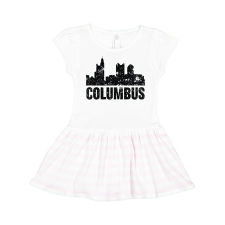 

Inktastic Columbus Skyline Grunge Gift Toddler Girl Dress