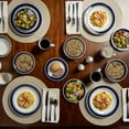 thumbnail image 6 of Tabletops Gallery 16-Piece Blue Stripe Porcelain Dinnerware Set - Service for 4, 6 of 10