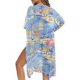 thumbnail image 5 of HELLHERO Island Sunset Long Kimono Swimsuit Cover Up Fashion Polyester Lightweight Beach Cover Up, 5 of 6