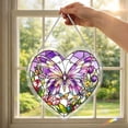 thumbnail image 4 of Yardvibe Acrylic Heart Shaped Puzzle Suncatcher, 83 Pieces, 7.48" Butterfly Sun Catchers Puzzle, DIY SunCatchers Puzzles Window Hanging, Home & Garden Decor (Purple), 4 of 6