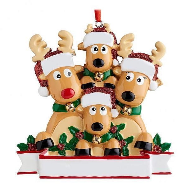 6 Adornos para de Navidad, Colgante Familiar de Ciervo Y Alce, Decoración Navideña, 4 Renos 6 piezas