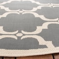 thumbnail image 3 of SAFAVIEH Courtyard Estelle Geometric Indoor/Outdoor Area Rug, 5'3" x 5'3" Round, Anthracite/Beige, 3 of 8
