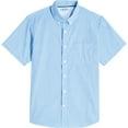 thumbnail image 3 of IZOD Mens Football Print Short Sleeve Button Down Shirt Medium Light blue, 3 of 3