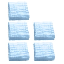 AUQ 5Pcs Wash Cloth,Lightweight Textured Square Face Wash Cloth,Easy-Carry Loop Feature Wash Clothes,Blue,11.81*11.81*0.39in