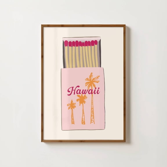 Hawaii Matchbox Print Hawaii Travel Honolulu Print Travel Matches Art Hawaii Wall Art Matchbook Tropical Decor Hawaii Home Decor #1086, Unframed Poster Size 8x12