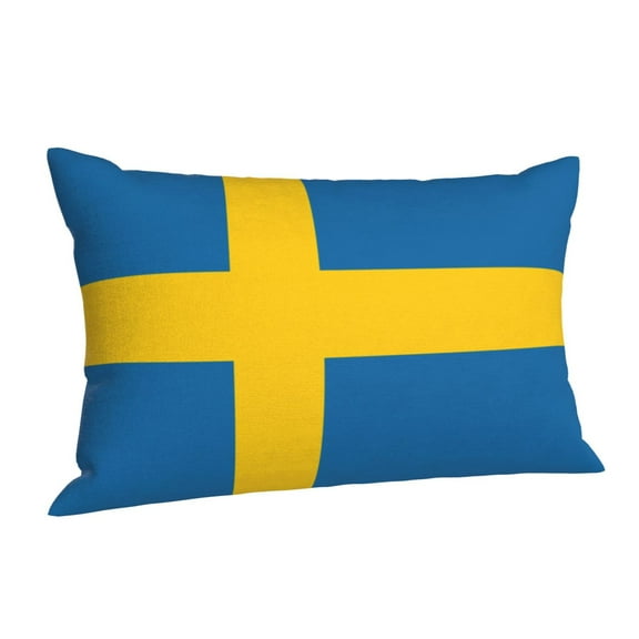 Hidden Zipper Pillowcases Swedish Flag Lumbar Pillow Case Decorative Pillow Cases Bed Cushion Covers 20"x30"