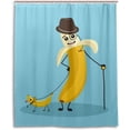 thumbnail image 2 of Coolnut Cute Banana Bath Shower Curtain Liners 60x72in 100% Polyester Waterproof Bath Curtain with Hooks, 2 of 5