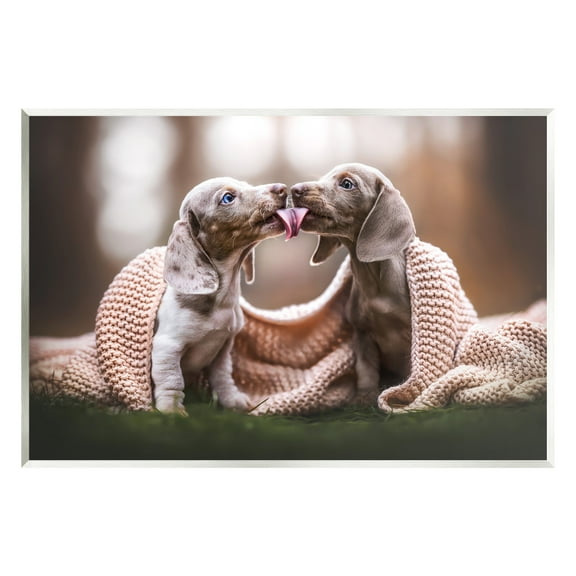 Stupell Industries Puppies with Blanket Animals & Insects Painting Unframed Art Print Wall Art, 15 x 10