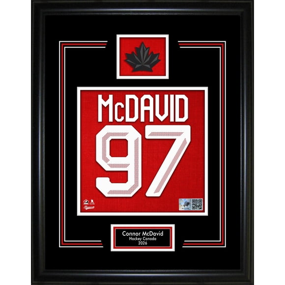 Connor McDavid Jersey Number Framed 16x20 Hockey Canada 2026