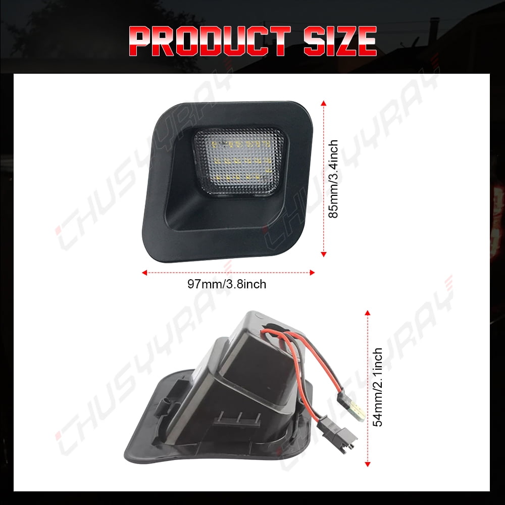 Compatible with 2003-2010 Dodge RAM 1500 2500 3500 2Pcs LED Rear License Plate Lights