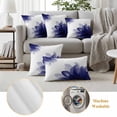 thumbnail image 6 of Blue Bohemian Outdoor Waterproof Pillow Covers, Boho Modern Floral Abstract Ombre White Decorative Square Throw Pillowcase Sofa Cushion Sham for Patio/Couch/Chair, 18"x18" 2 Pack, 6 of 8